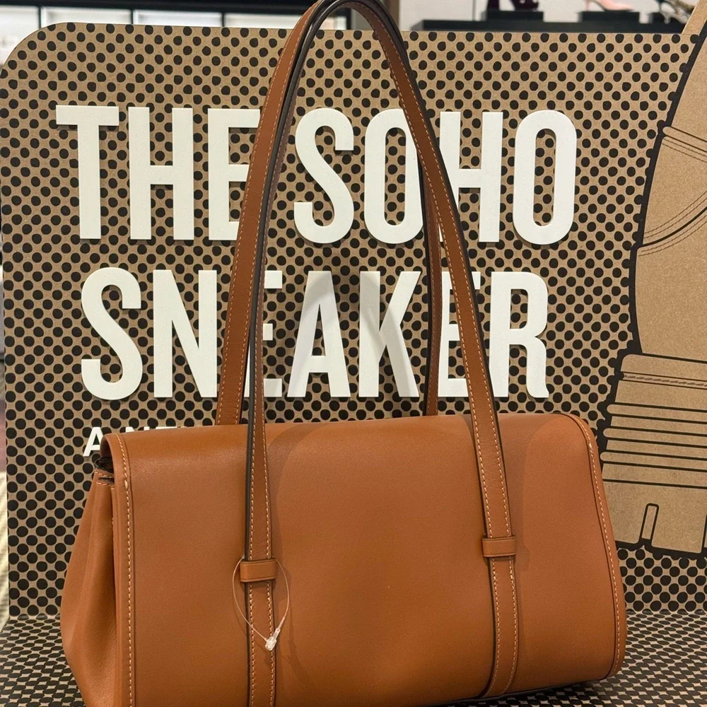NWT Coach Bridget Flap Shoulder Bag CDB05 Gold/Tan Smooth grain leather - Picture 6 of 12